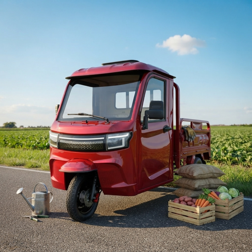 Elektrická tříkolka Leramotors tuk tuk cargo G4 3000W 72V - červená