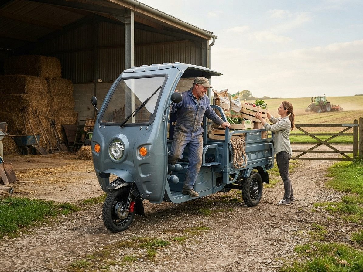 Elektrická tříkolka Leramotors tuk tuk cargo G1 1000W 60V s kabinou