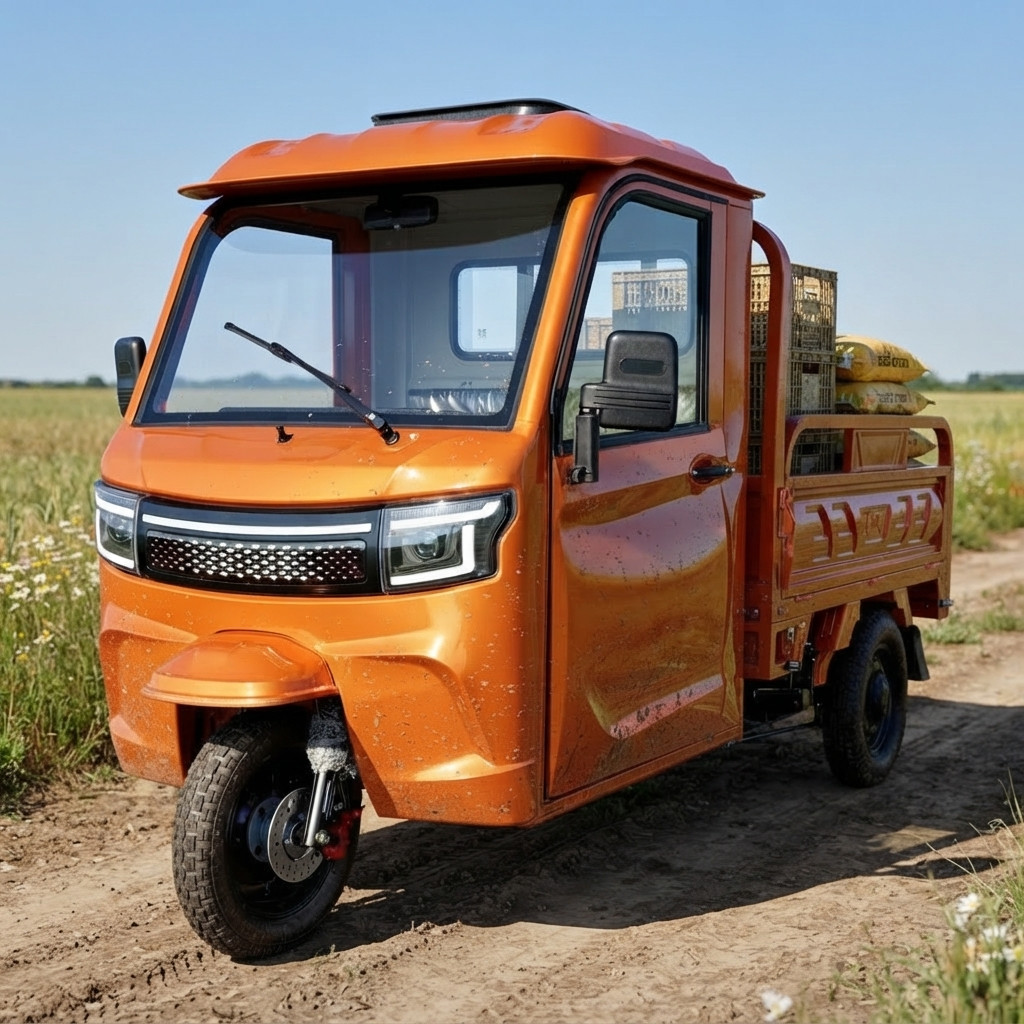 Elektrická tříkolka Leramotors tuk tuk cargo G4 3000W 72V - oranžová