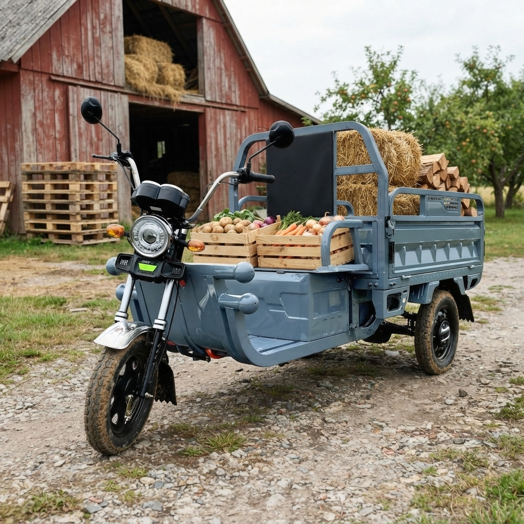 Elektrická tříkolka Leramotors tuk tuk cargo G1+ 1000W 60V - šedá, výkon a praktičnost