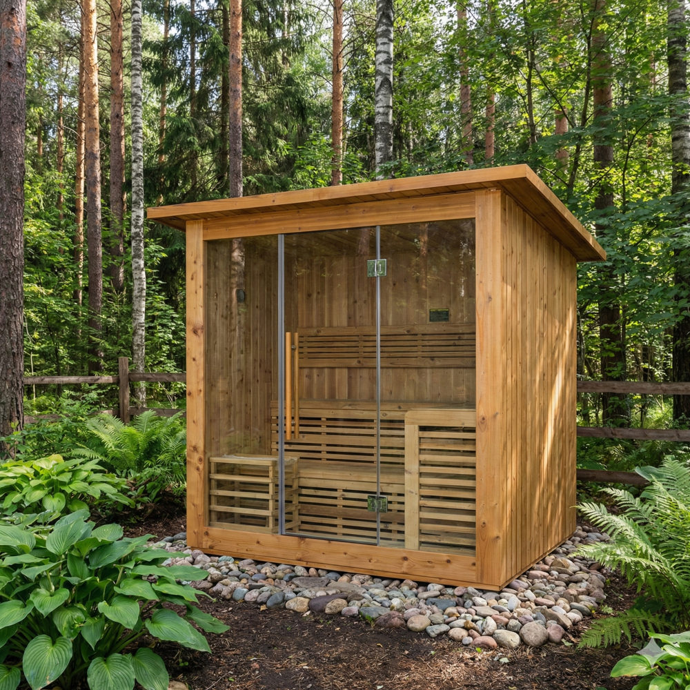 Lerax finská sauna čtvercová thermowood 240